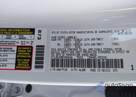 2024 Toyota Tacoma Sr5 4Wd from USA, damaged, VIN 3TYLB5JN0RT044626